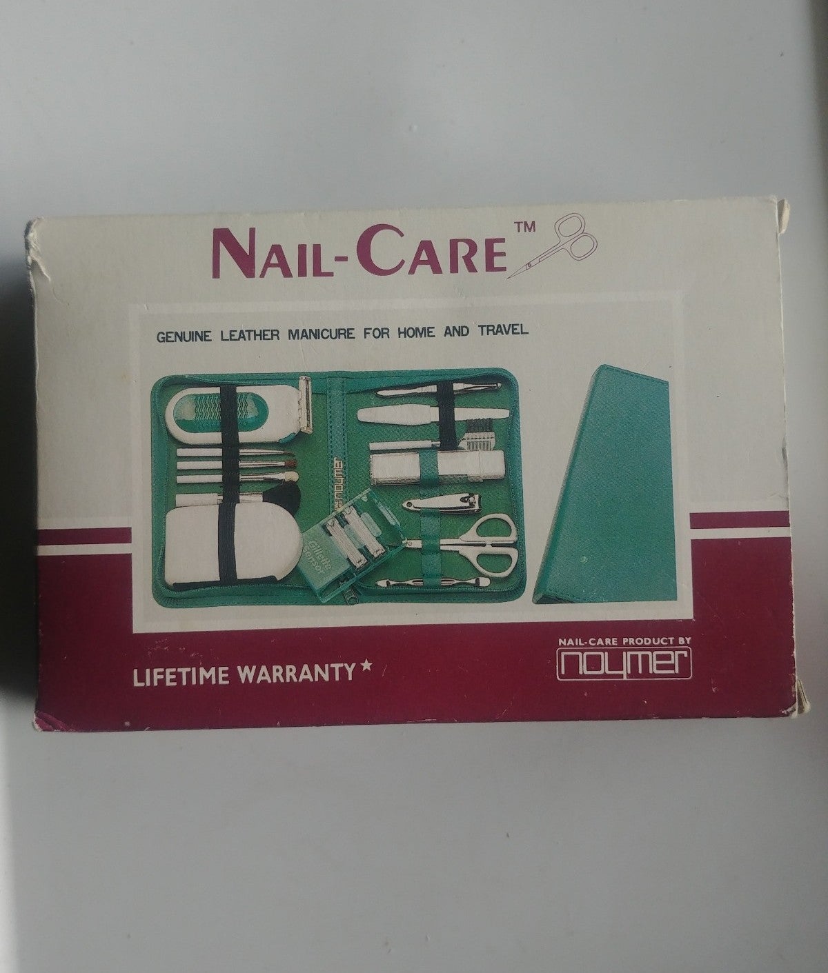 Noumer Vtg Teal Leather Manicure Home Tavel 12 pcs