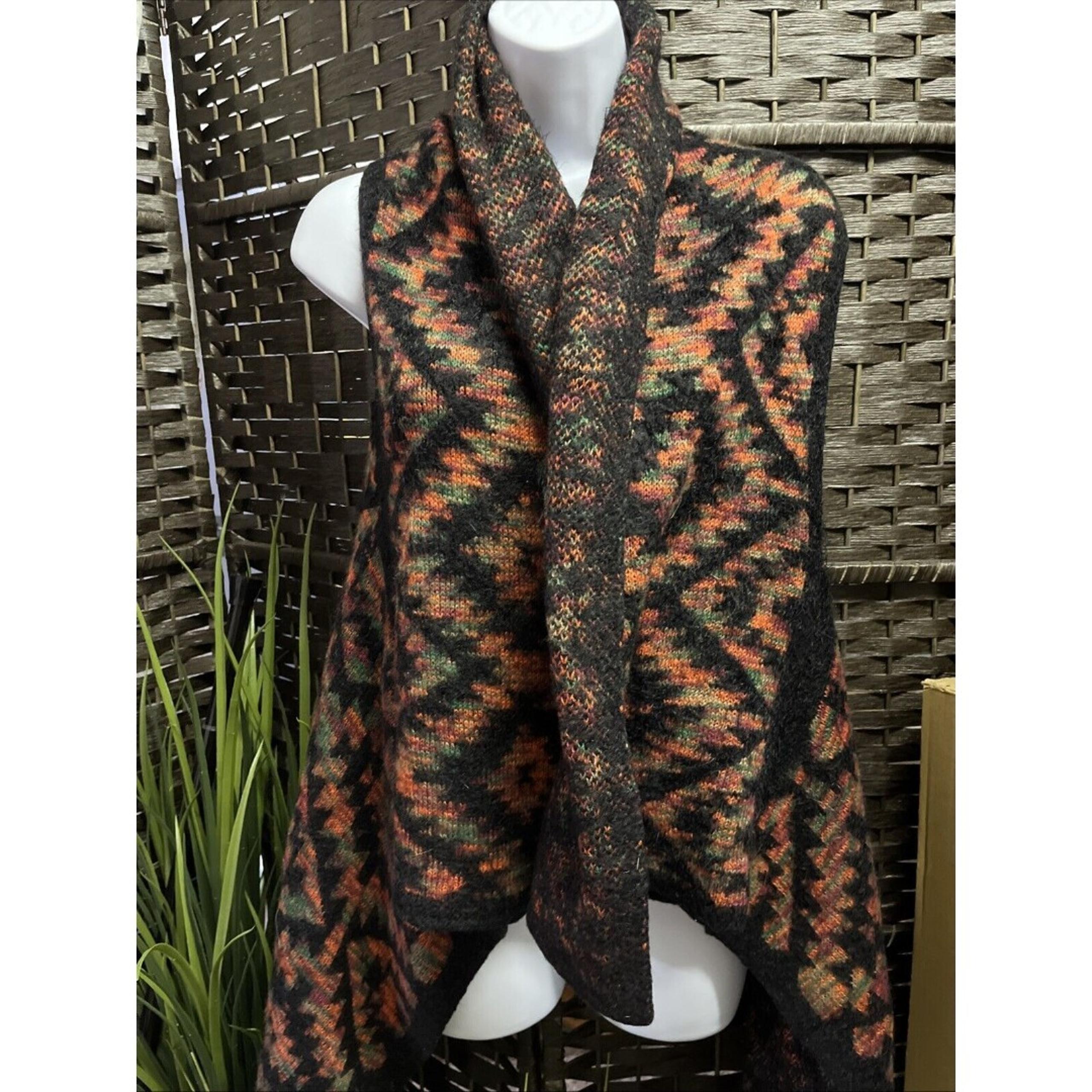Giddy Up Glamour Vest Womens Size Med- Large Aztec Western Knit