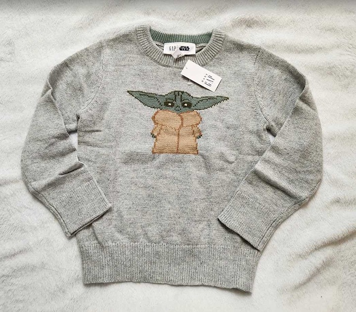 New 4 Years toddler Baby Gap Grogu Star Wars knit sweater 4T