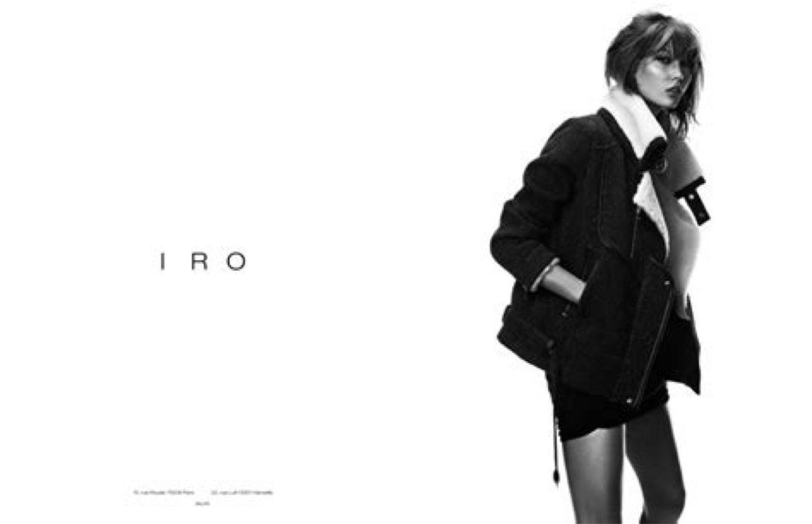 IRO PARIS NOTTING Black gray shearling moto oversize coat jacket givenchy