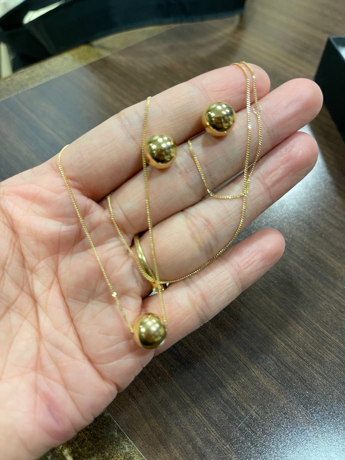 18k gold set Necklace and earring