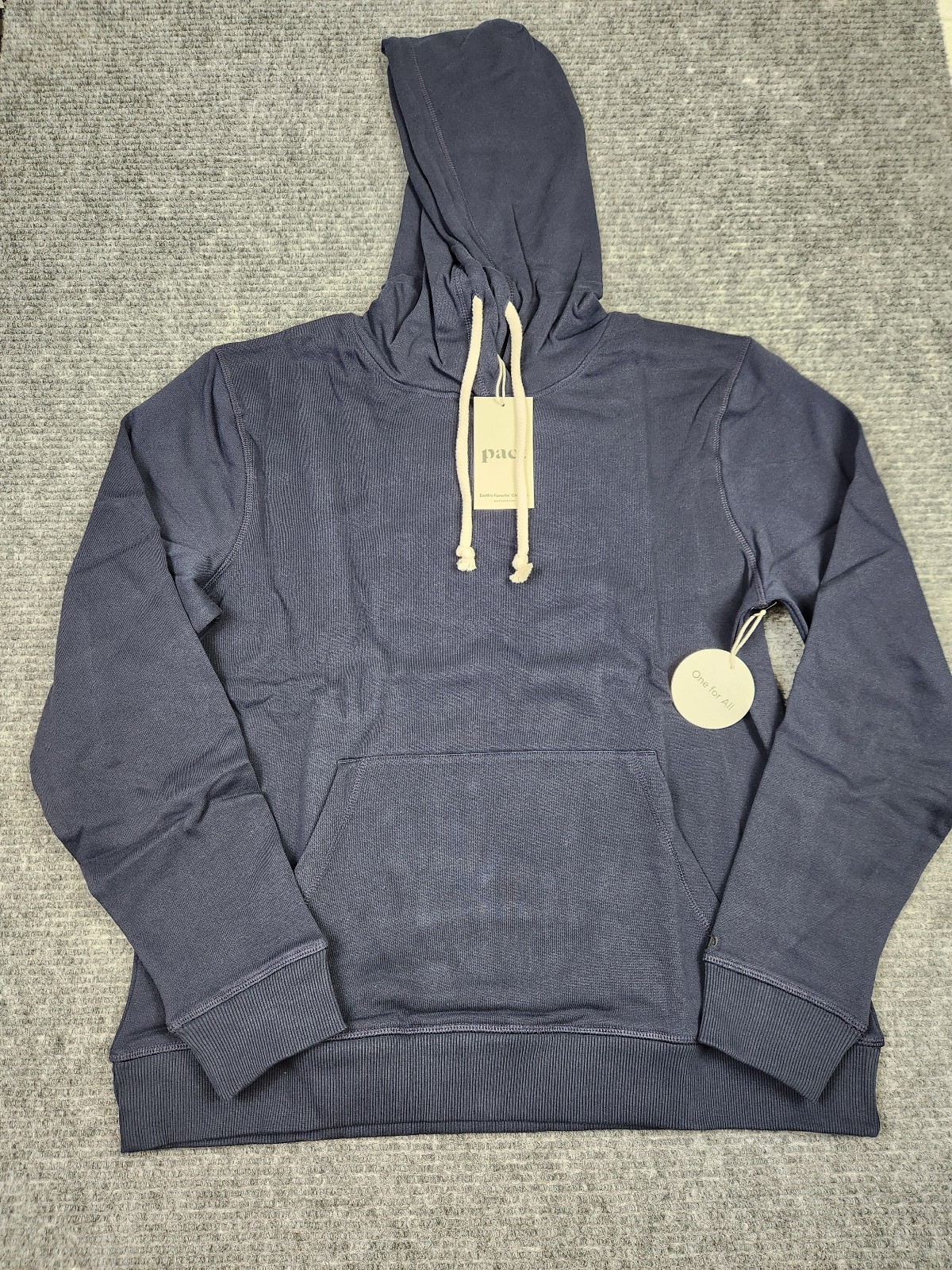 Pact Unisex Maritime Navy One For All Hoodie Sweatshirt Organic Cotton NWT Sz M