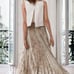 Anthropologie Moulinette Soeurs Pleated Cream Silver Skirt, size 4, Gently Worn