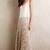 Anthropologie Moulinette Soeurs Pleated Cream Silver Skirt, size 4, Gently Worn