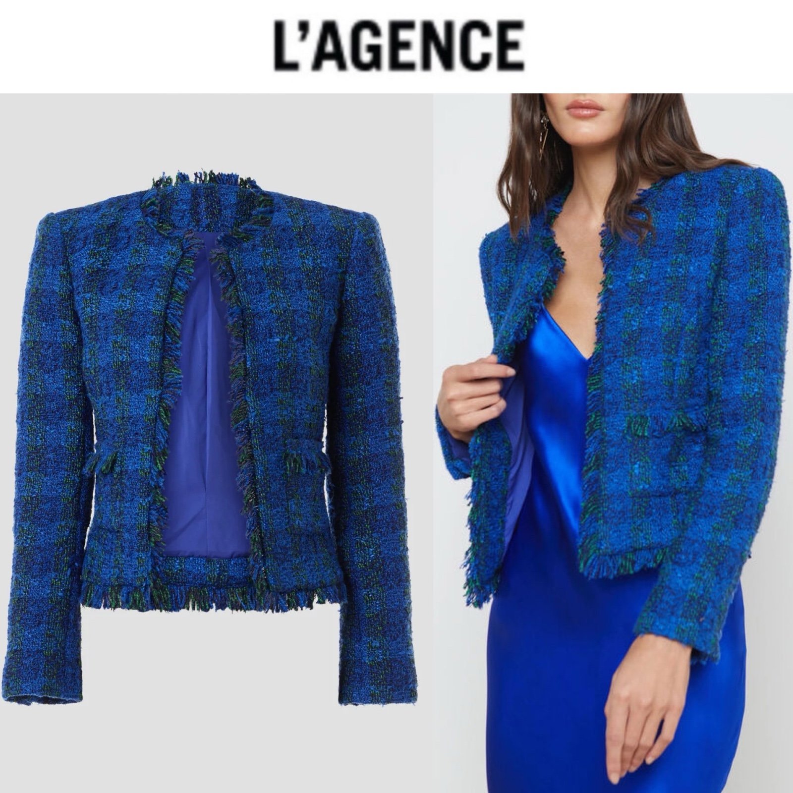 L'AGENCE ANGELINA TWEED BLAZER US 2 NWT 685