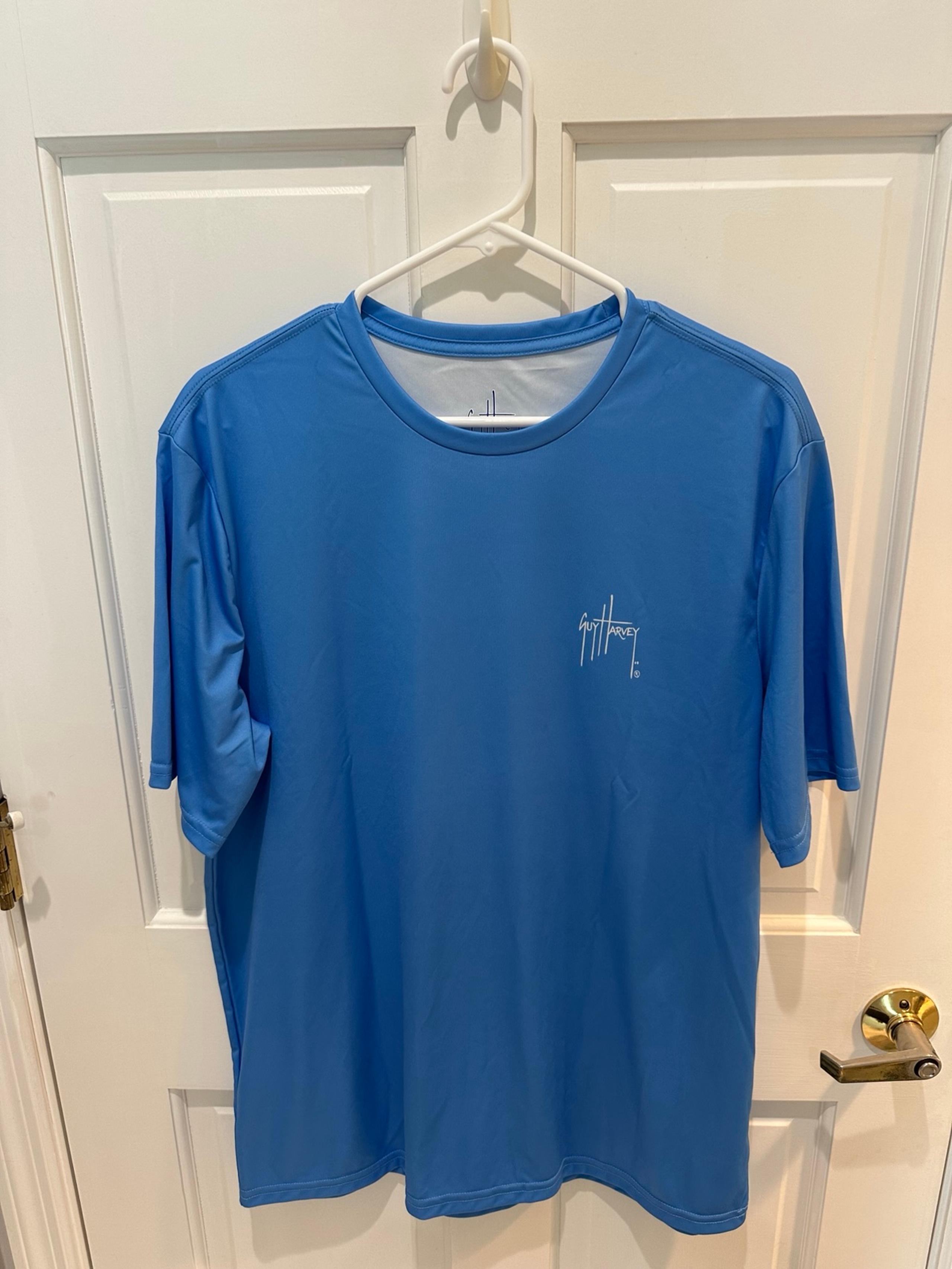 Guy Harvey T-Shirt - Men's Blue Shield Short Sleeve Performance Shirt
