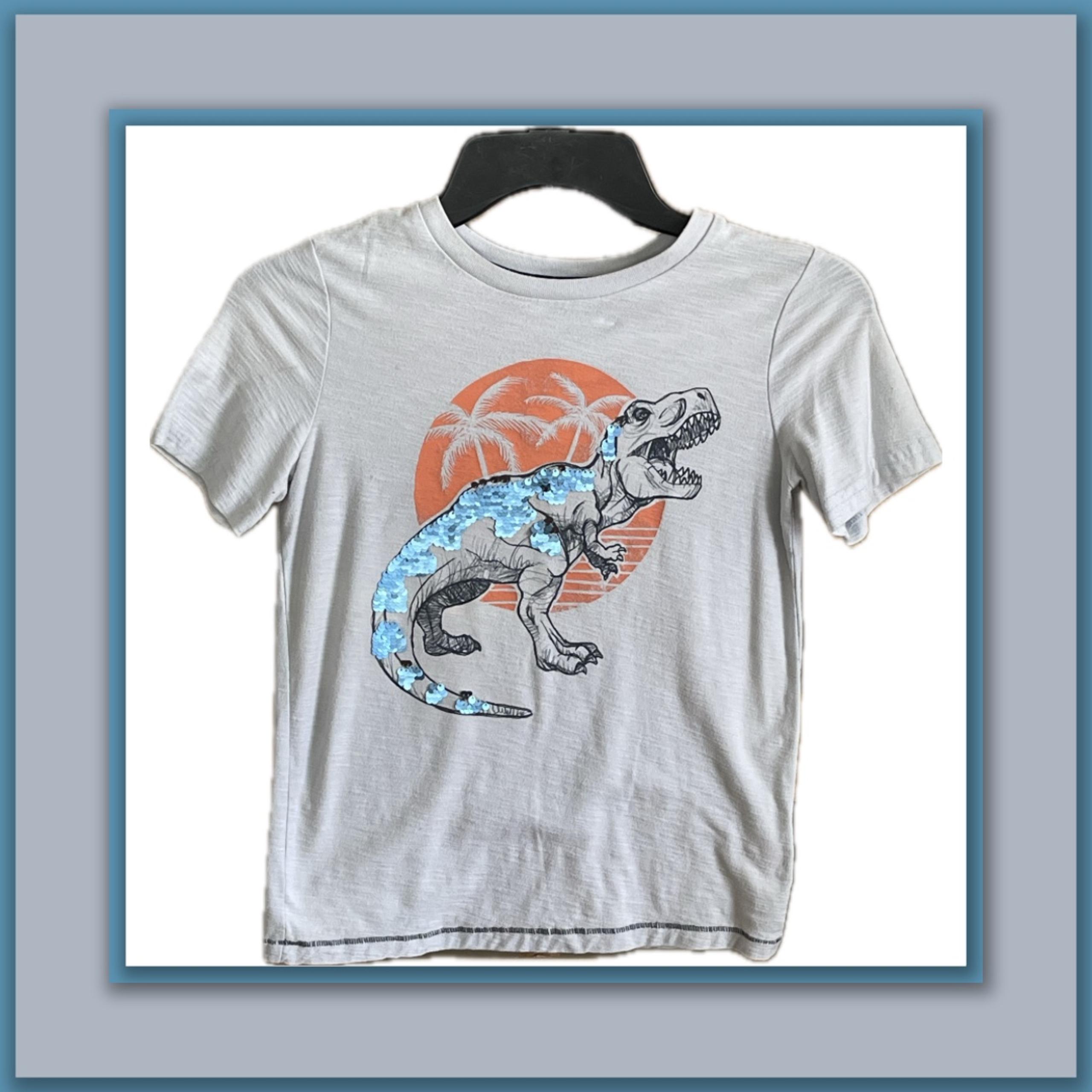 Sonoma Boys’ Dinosaur Graphic T-Shirt with Sequins – Size 8 – GUC