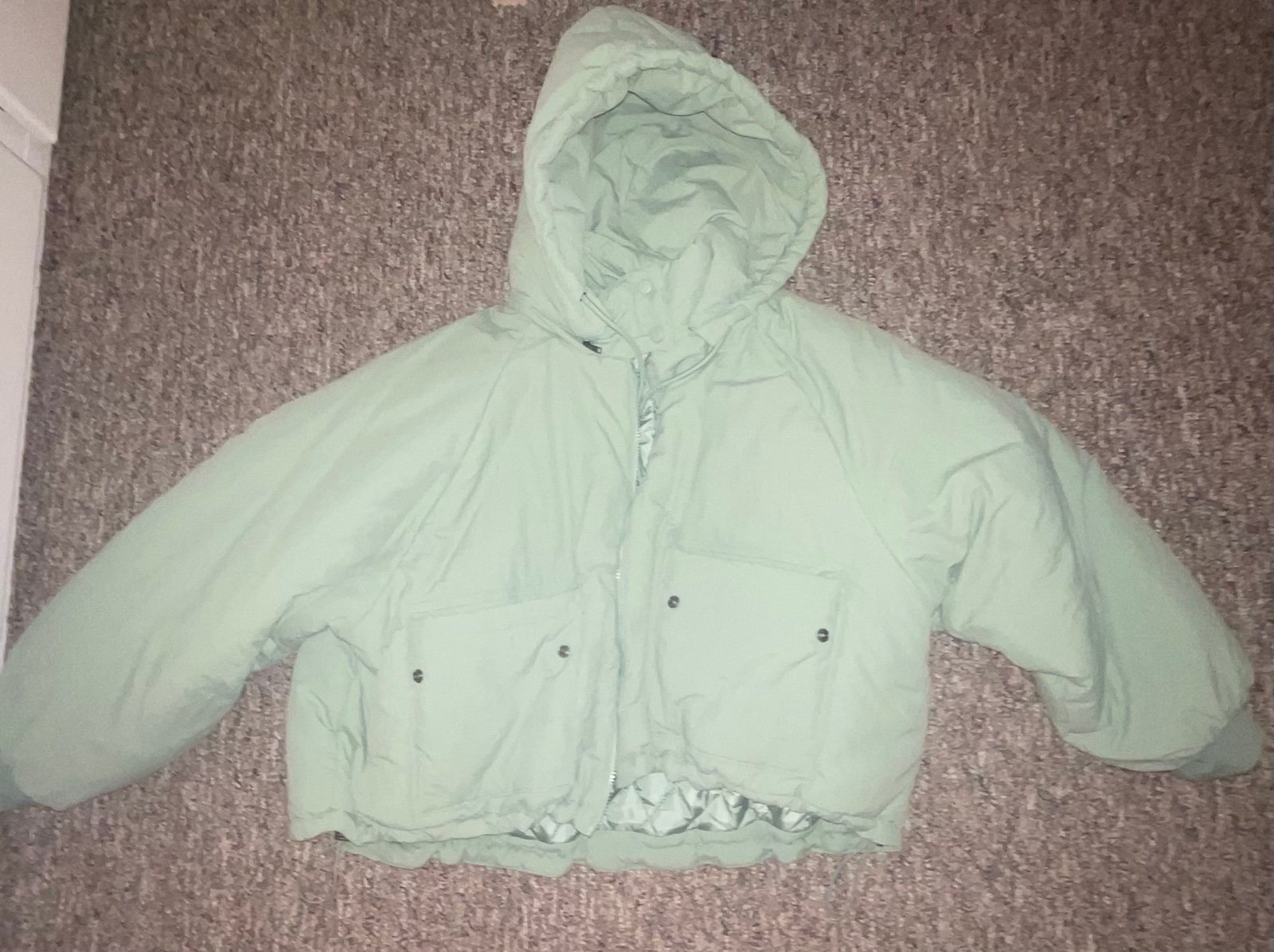 Rue Hooded Crinkle Puffer Jacket