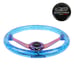 JDM Mugen Universal 6-Hole 350mm Deep Dish Blue Crystal Bubble Steering Wheel