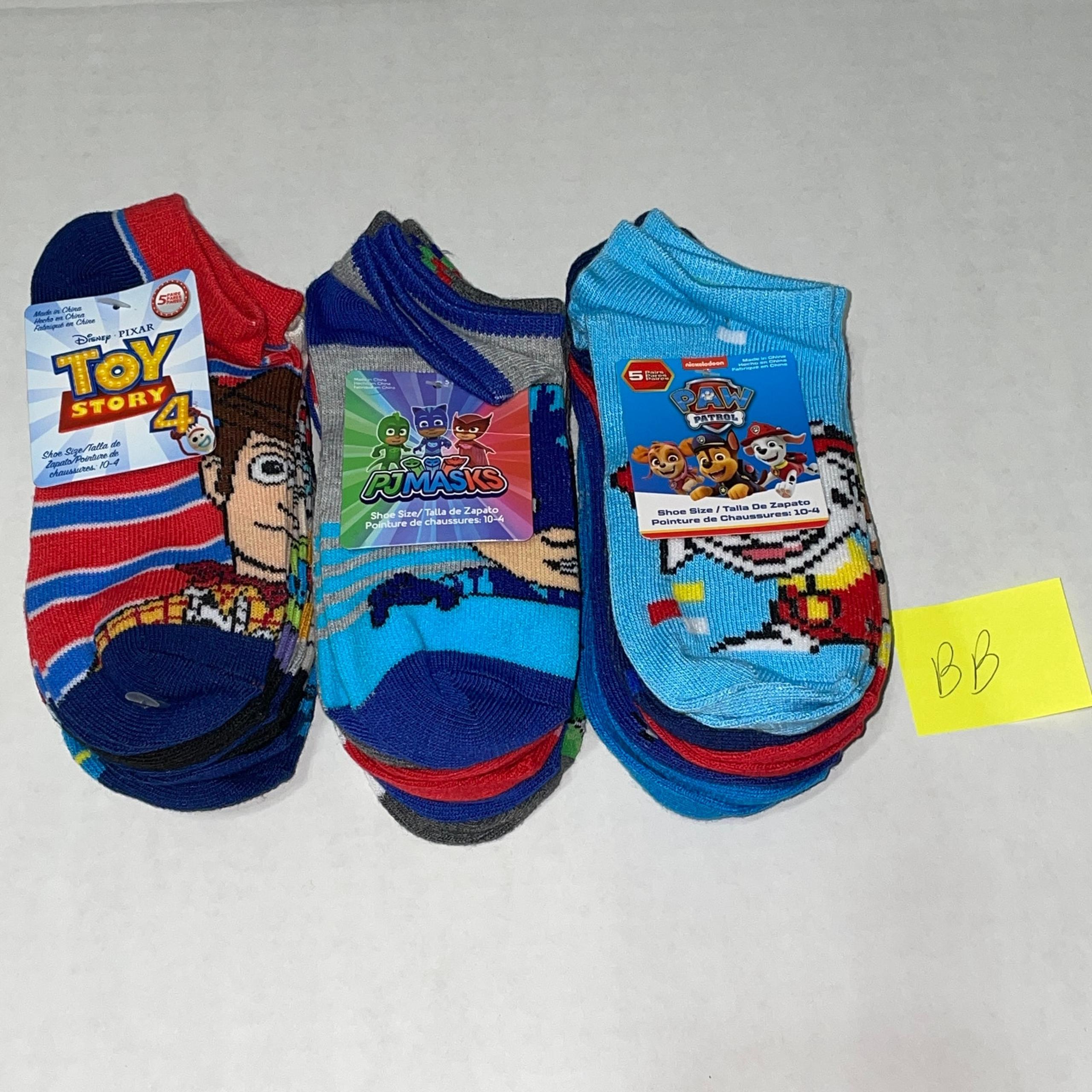 15 PAIRS TODDLER SOCKS DISNEY TOY STORY PJ MASKS PAW PATROL SZ 10-4 NEW