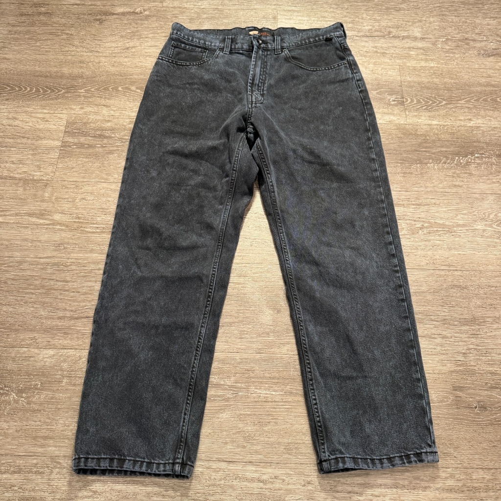 Vans Nick Michel Jeans Mens 34 Black Denim Loose Tapered Fit Cotton Baggy Skate
