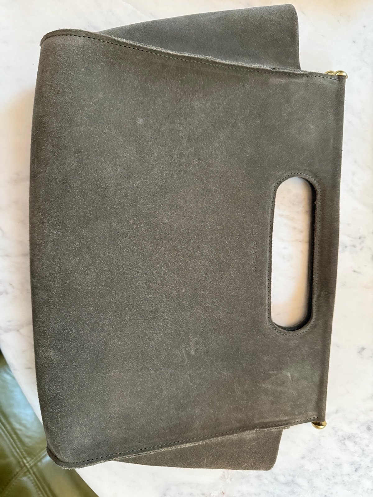 Clare V olive suede clutch