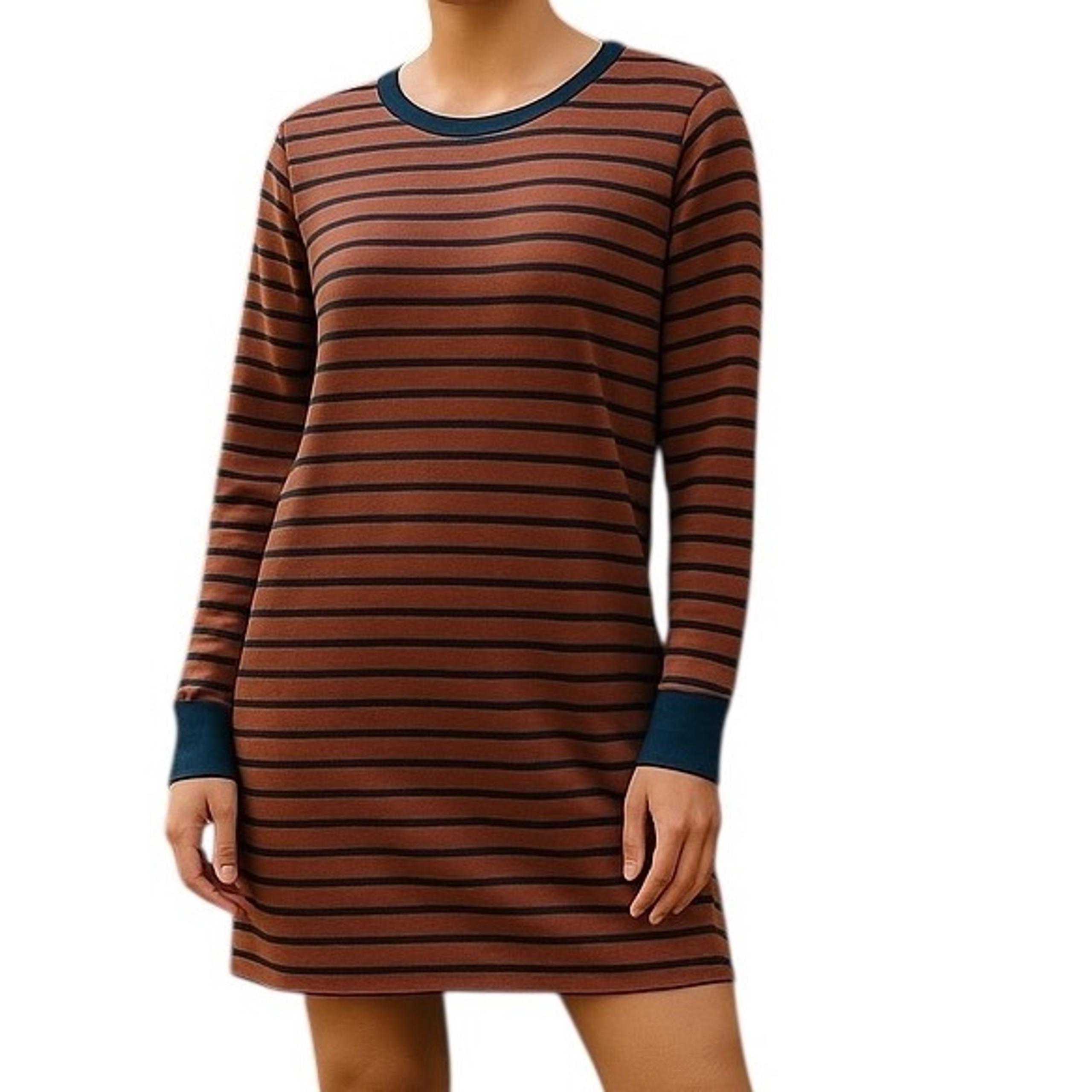 Hem & Thread Rugby Striped Sweater Dress With Hem Side Zips Size M