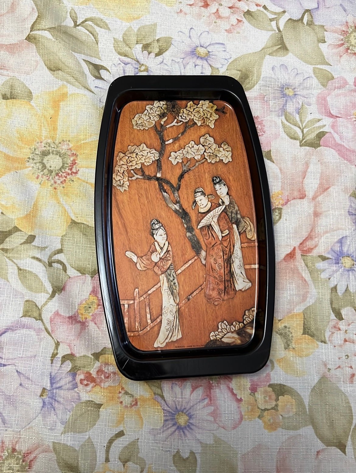 ELITE Vintage British Metal Serving Trays w/ Japanese Motif- Set of 6