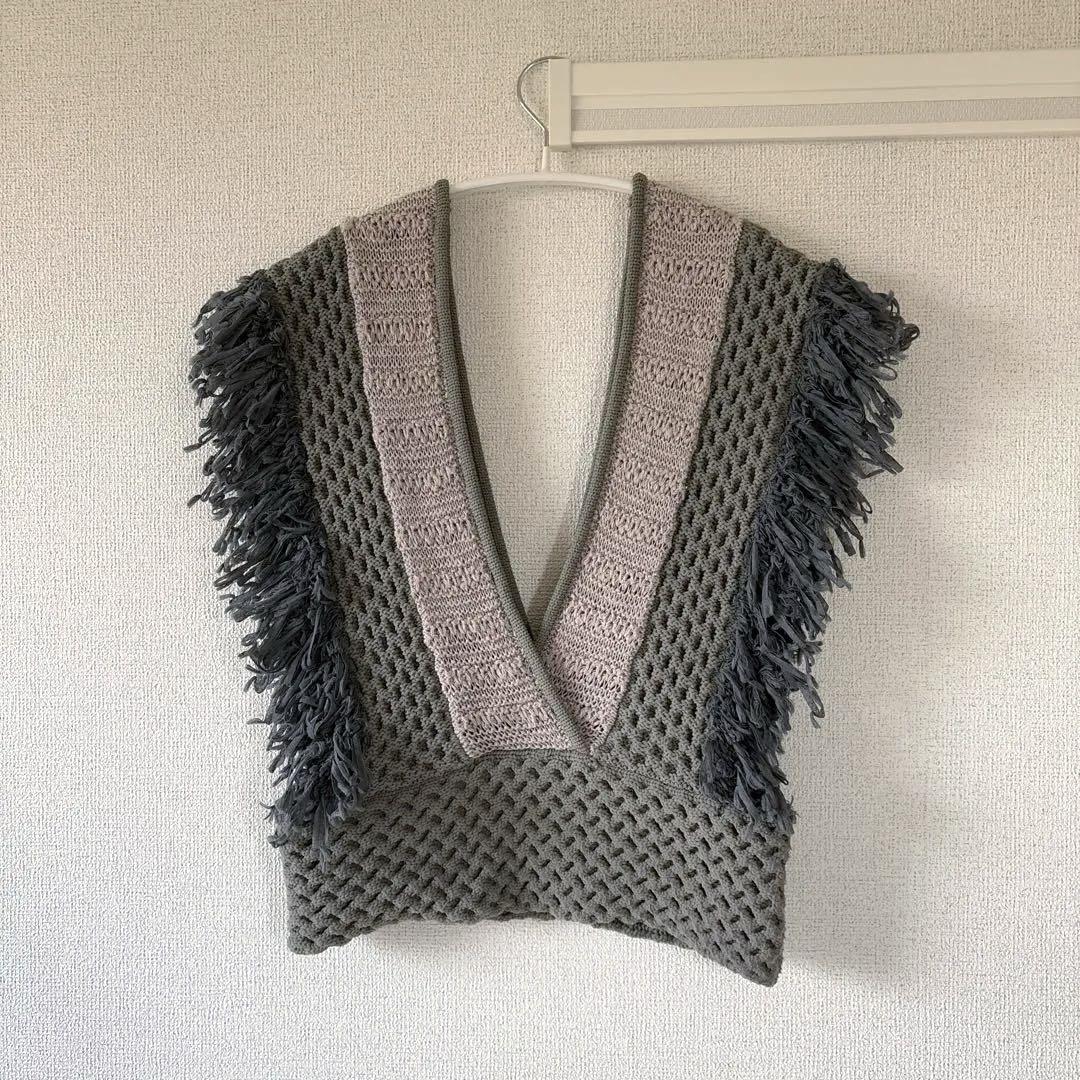 leinwande Mohair Mixed Fringe Tops ビスチェ leinwande Mohair Mixed Fringe Tops ビスチェ