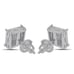 Genuine VVS/1 Moissanite Diamond Square Screw Back Unisex Pave Stud Earrings 8mm
