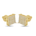 Genuine VVS/1 Moissanite Diamond Square Screw Back Unisex Pave Stud Earrings 8mm