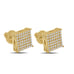 Genuine VVS/1 Moissanite Diamond Square Screw Back Unisex Pave Stud Earrings 8mm
