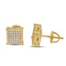 Genuine VVS/1 Moissanite Diamond Square Screw Back Unisex Pave Stud Earrings 8mm