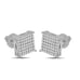 Genuine VVS/1 Moissanite Diamond Square Screw Back Unisex Pave Stud Earrings 8mm