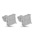 Genuine VVS/1 Moissanite Diamond Square Screw Back Unisex Pave Stud Earrings 8mm