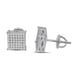 Genuine VVS/1 Moissanite Diamond Square Screw Back Unisex Pave Stud Earrings 8mm