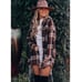 Fall Oversized Brown Plaid Flannel Button Up Long Sleeve Shacket