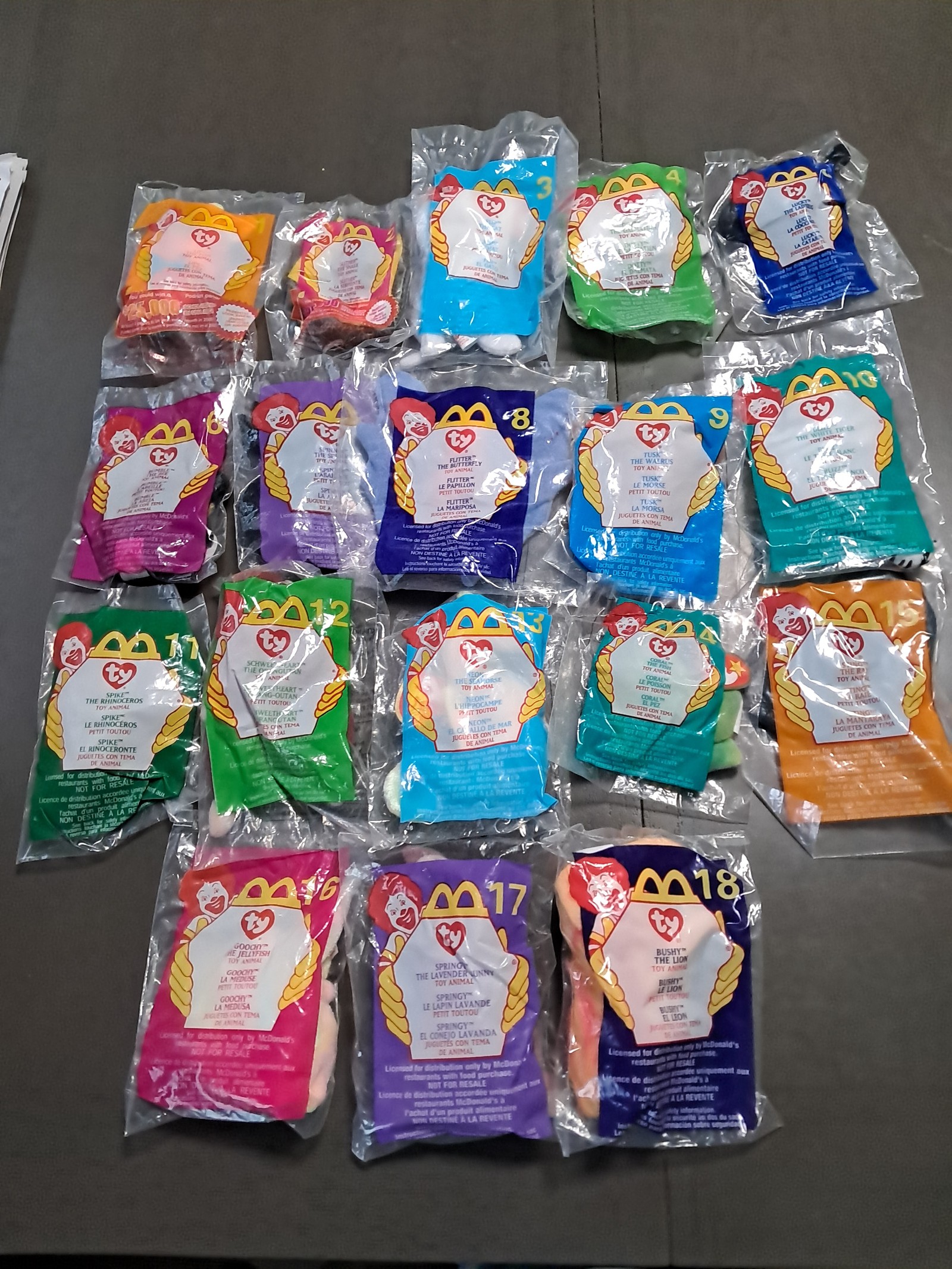 Ty McDonalds Beanies 2000 set #1 - #18