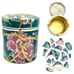 Kintsugi Container Stash Pot Chinese Floral Porcelain Gold Crack Growth Gift