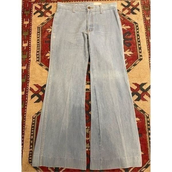 Vintage 1980s Brittania Denim Flared Bell Bottom Jeans Wide Leg