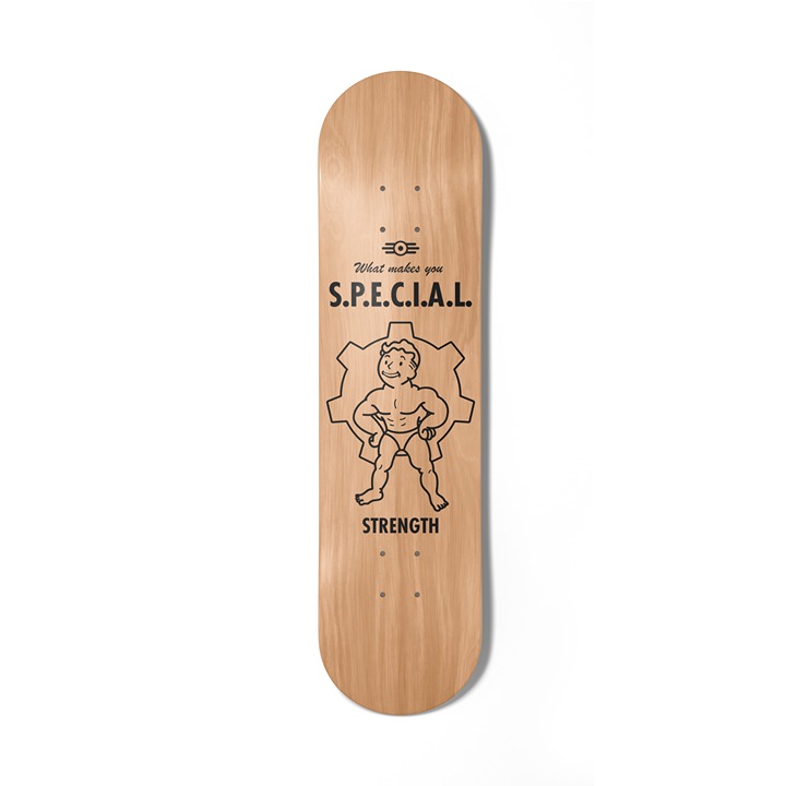 Fallout Strength Special Laser Engraved Skateboard Deck