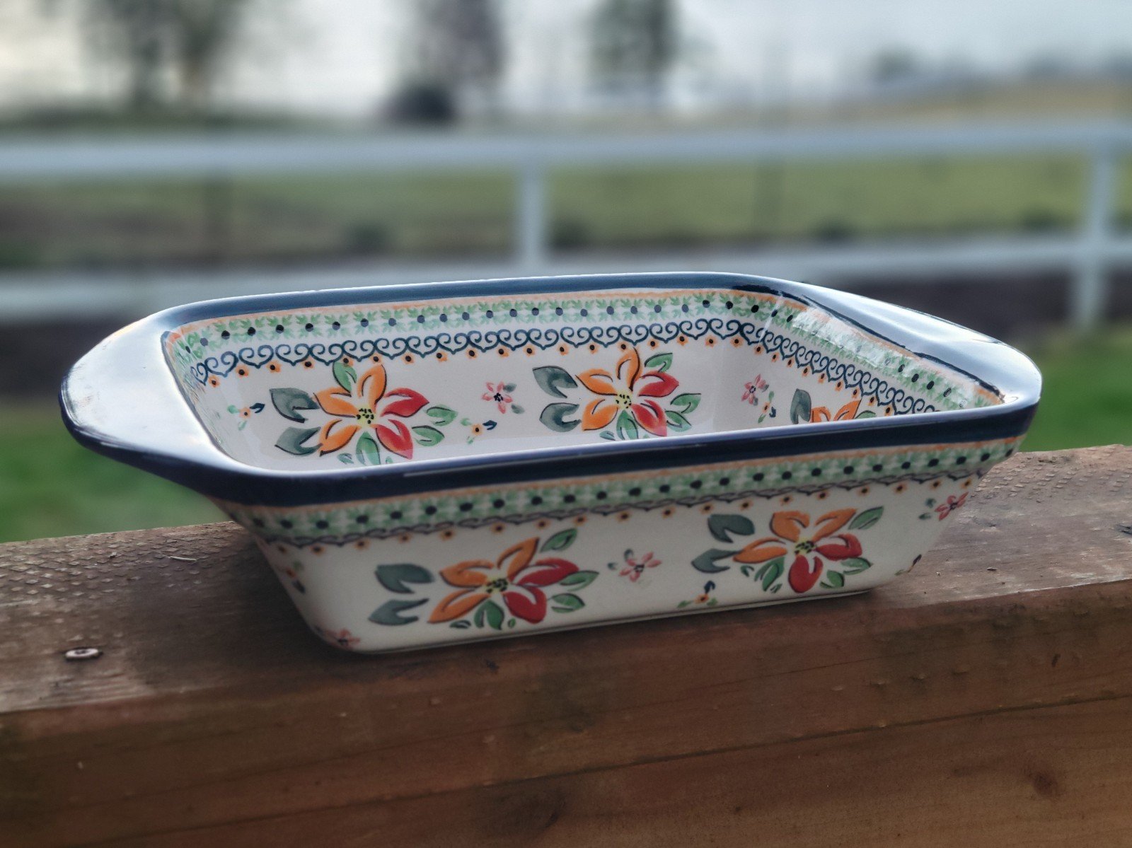 Polish Pottery Small Handled Baker