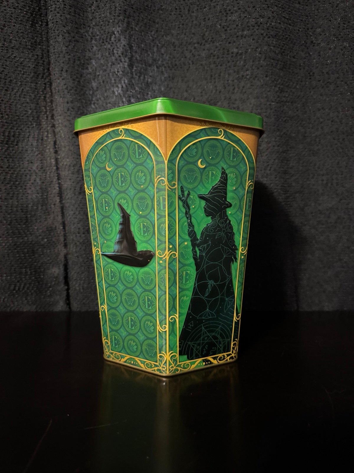 Wicked Movie Elphaba Green Gold Hex Popcorn Tin Regal Exclusive