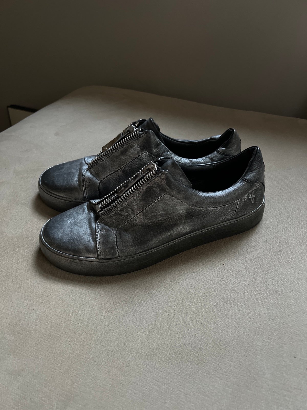 Black/Silver Metallic Frye Slip-on Shoes