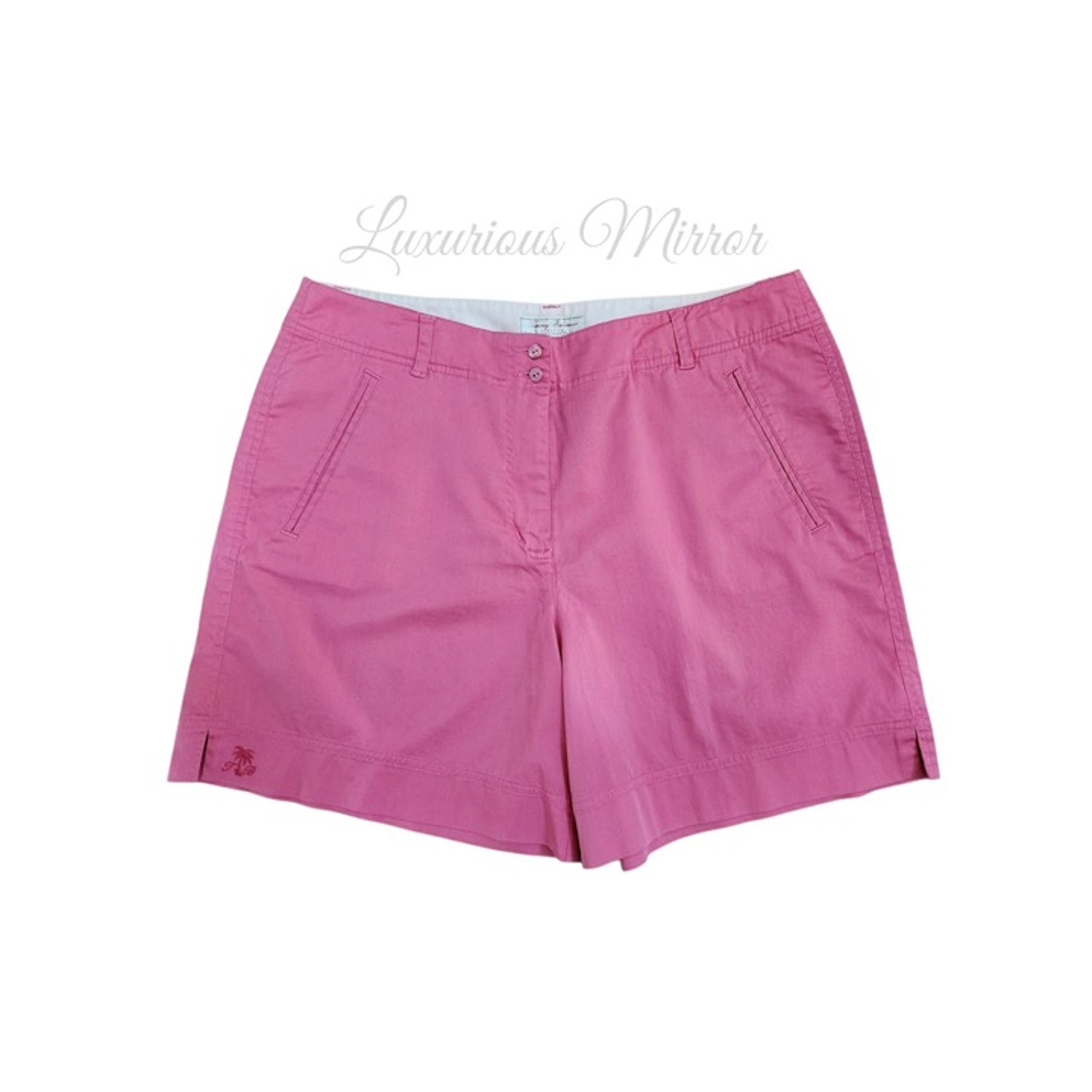Tommy Bahama Women's Stretch New Oasis Rosalita Flat Front Pink Cotton Shorts 12