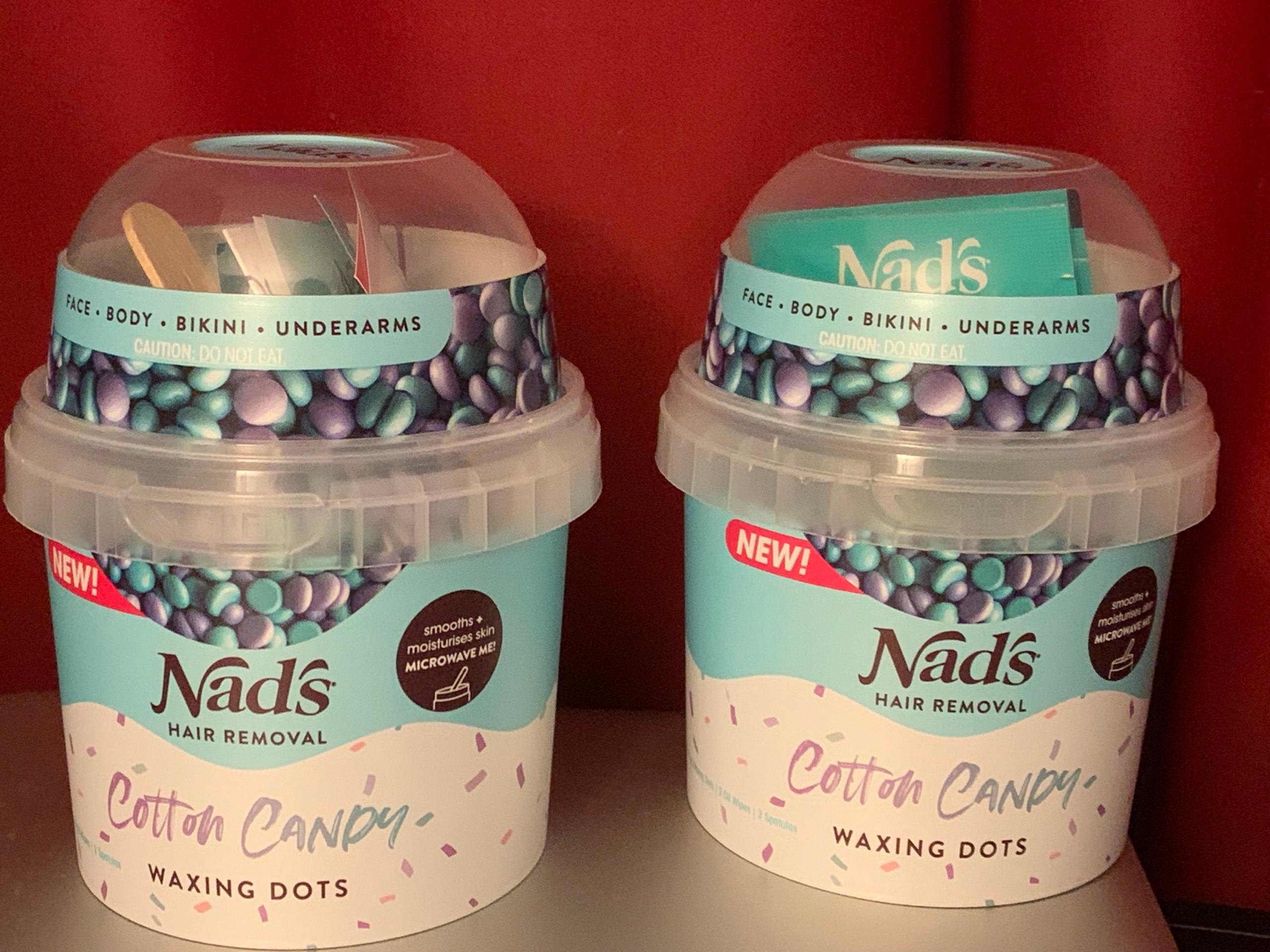 2 Nad's Hair Removal Waxing Dots - Cotton Candy Hard Wax Beads Kit