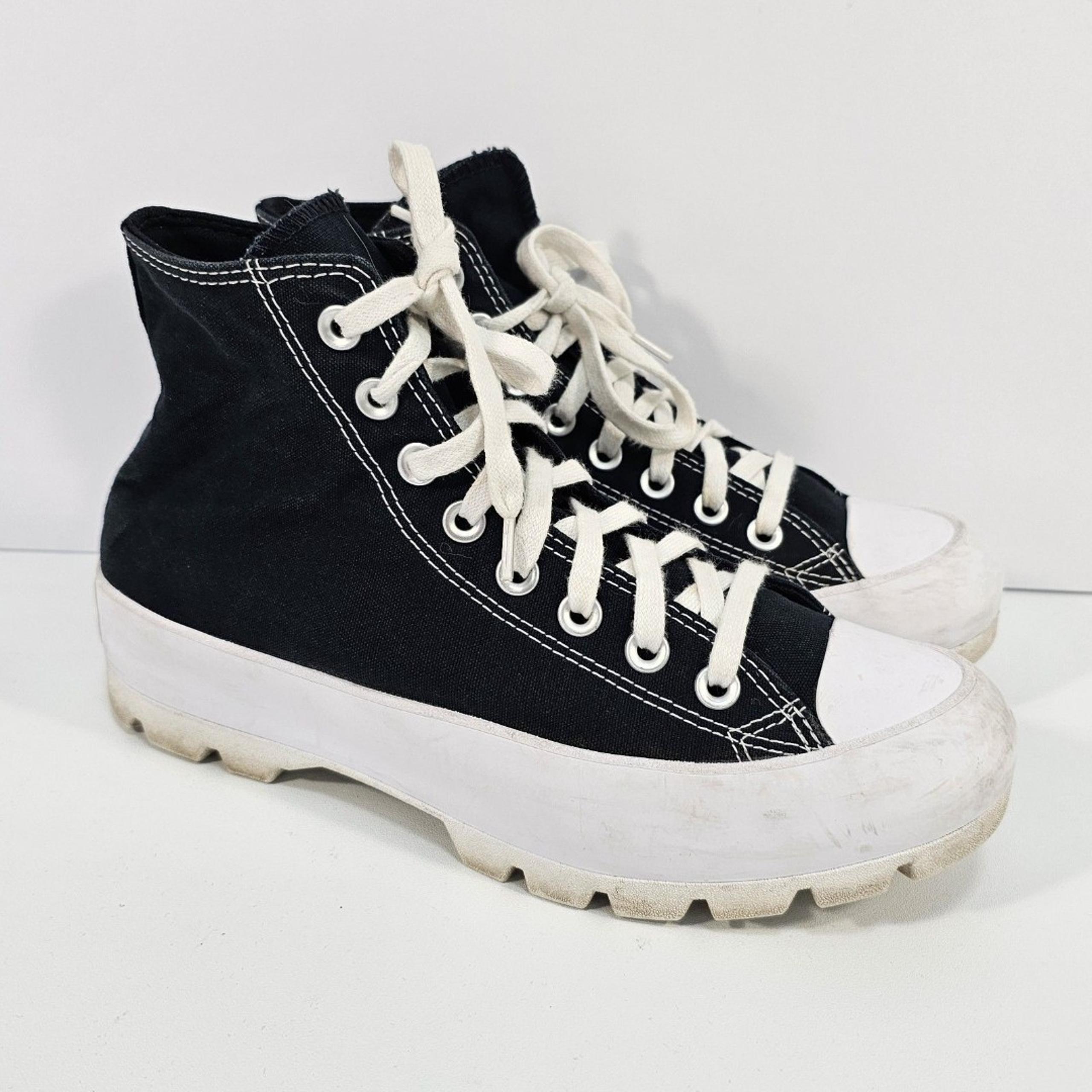 Chuck Taylor All Star Lugged High-Top Sneaker Black & White Women's 9 - Converse