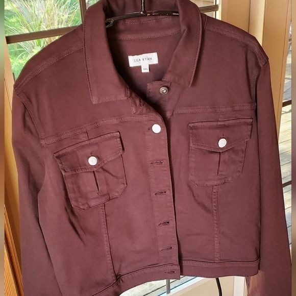 Lila Ryan Brown Black Coffee Soft Denim Button-down Sz. XXL Jacket NWOT