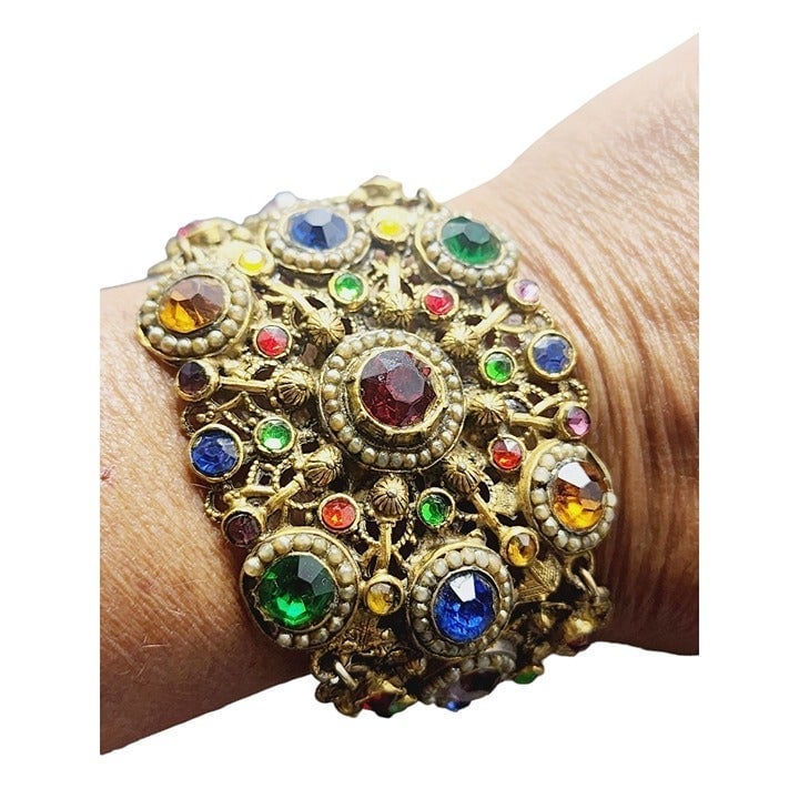 Vintage Spectacular Austro-Hungarian Jeweled Bracelet (A2207)