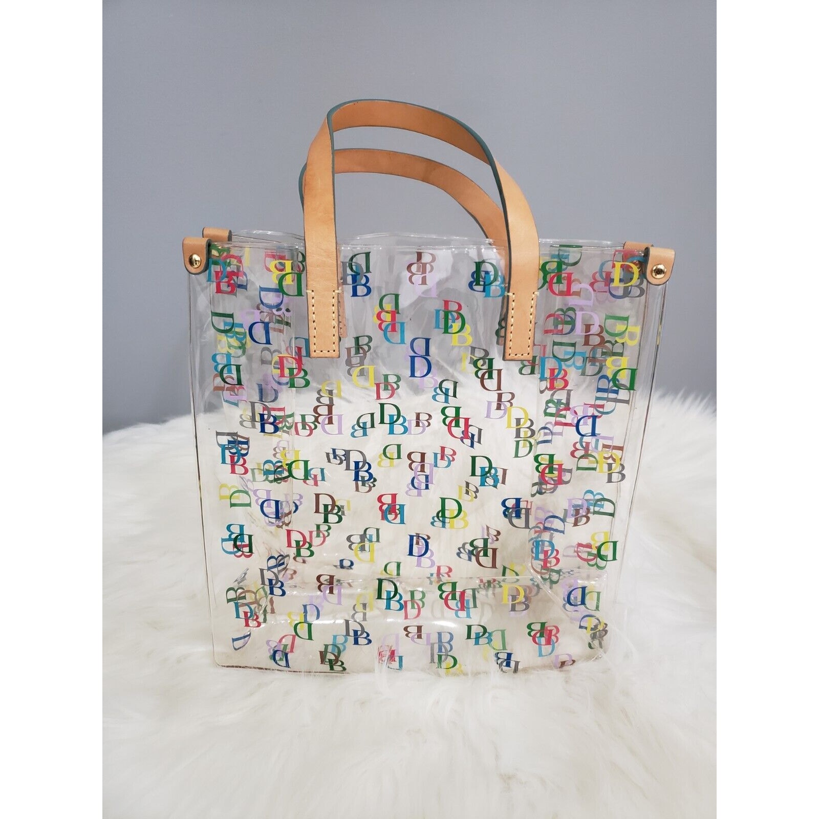 DOONEY & BOURKE Signature DB Small Clear Lunch Mini Tote Handbag Multi Color