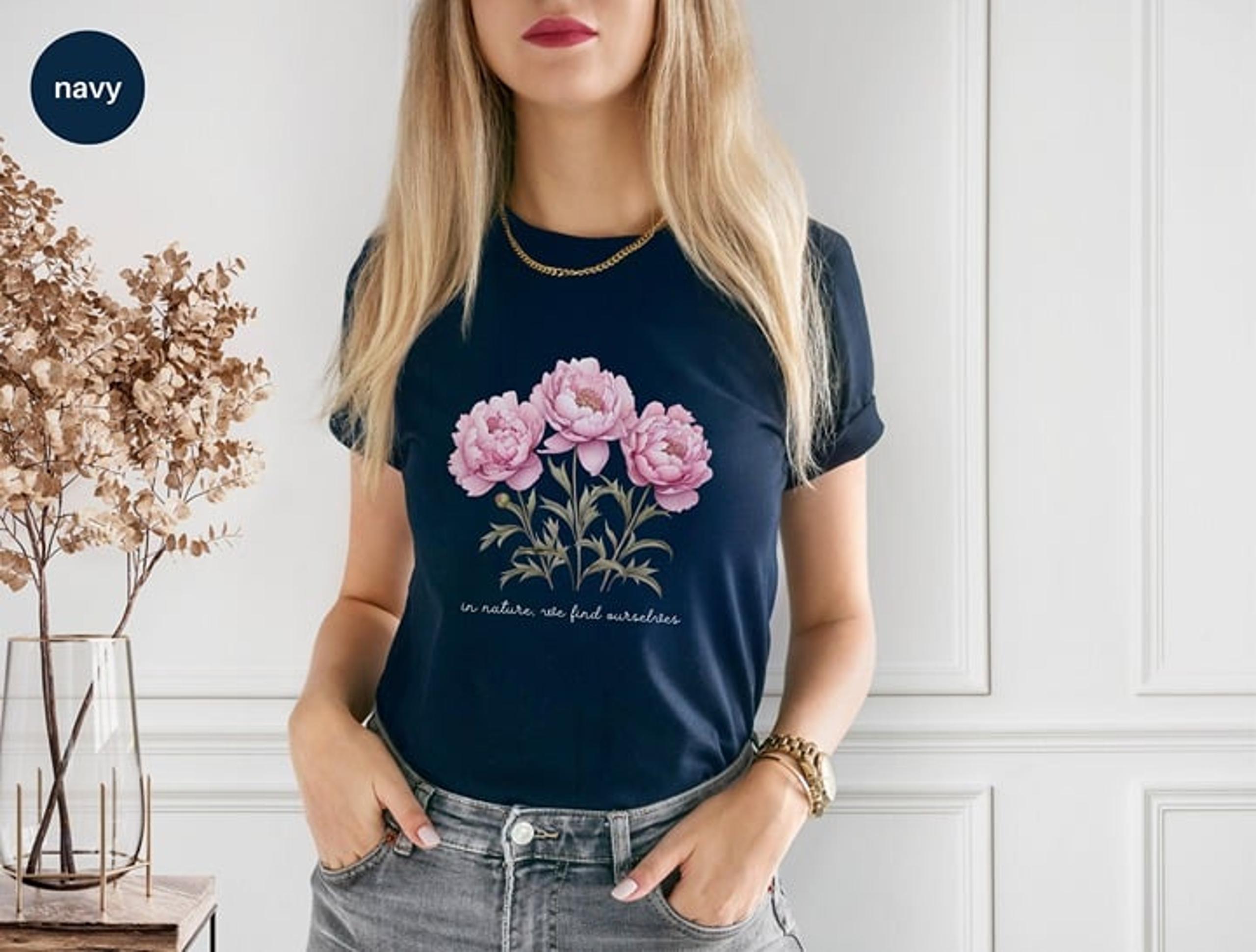 Floral Peony Shirt, Botanical Shirt, Peonies Shirt, Flower Shirt, Wildflower TSh