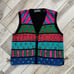 Vintage BellePointe Sweater Vest Women's Size Large V Neck Zip Up Colorful Bling