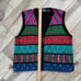 Vintage BellePointe Sweater Vest Women's Size Large V Neck Zip Up Colorful Bling