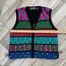 Vintage BellePointe Sweater Vest Women's Size Large V Neck Zip Up Colorful Bling