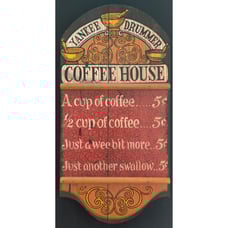Vintage George Nathan Wood Sign P265 Yankee Drummer Coffee House 18 x 9 x 3/4