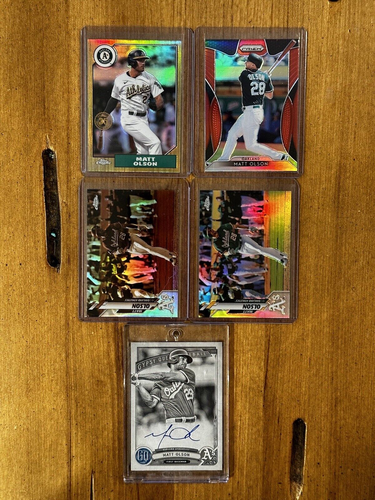 Matt Olson Oakland Athletics Chrome Lot w/ Auto