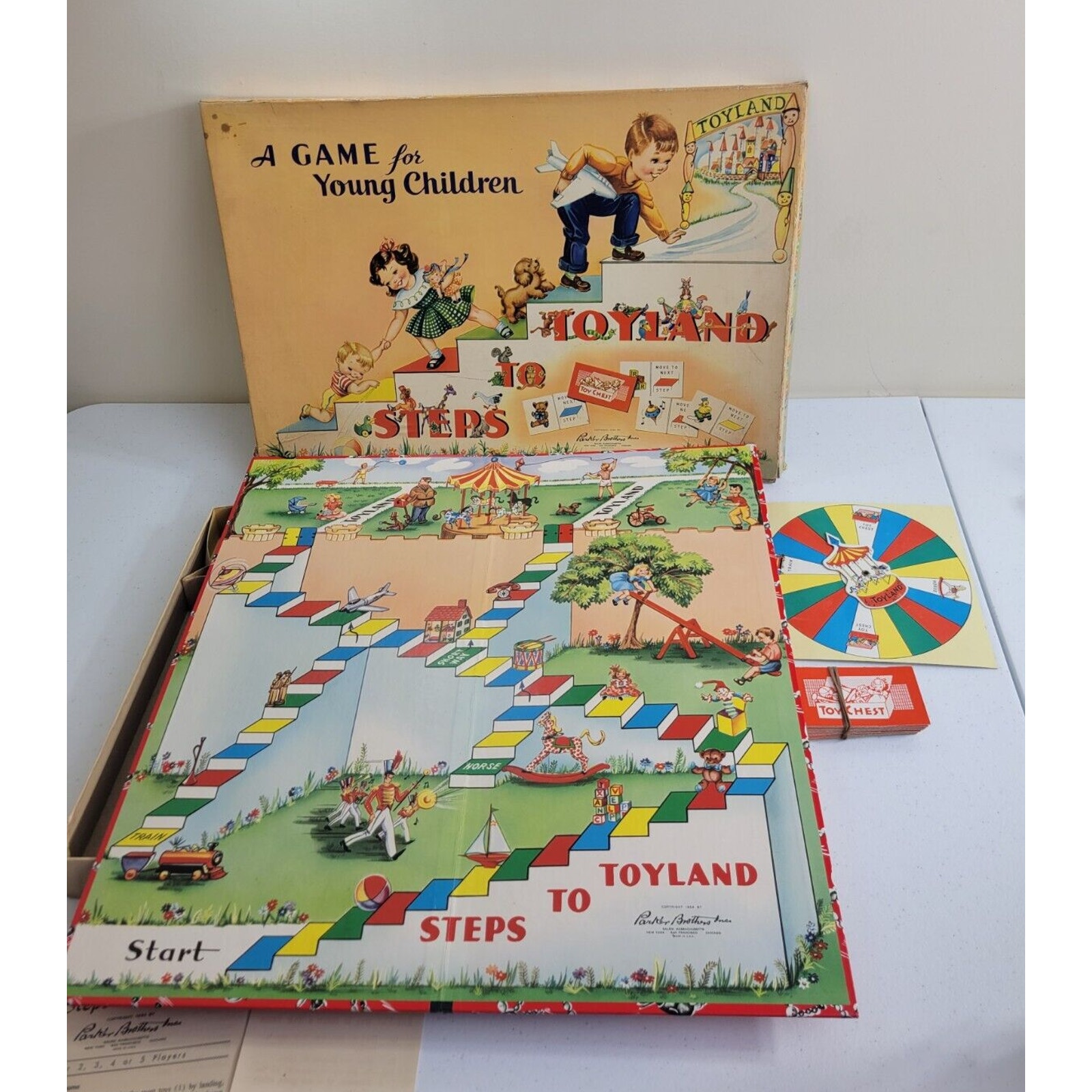 Vintage 1954 Parker Brothers Steps To Toyland Children Board Game - Complete