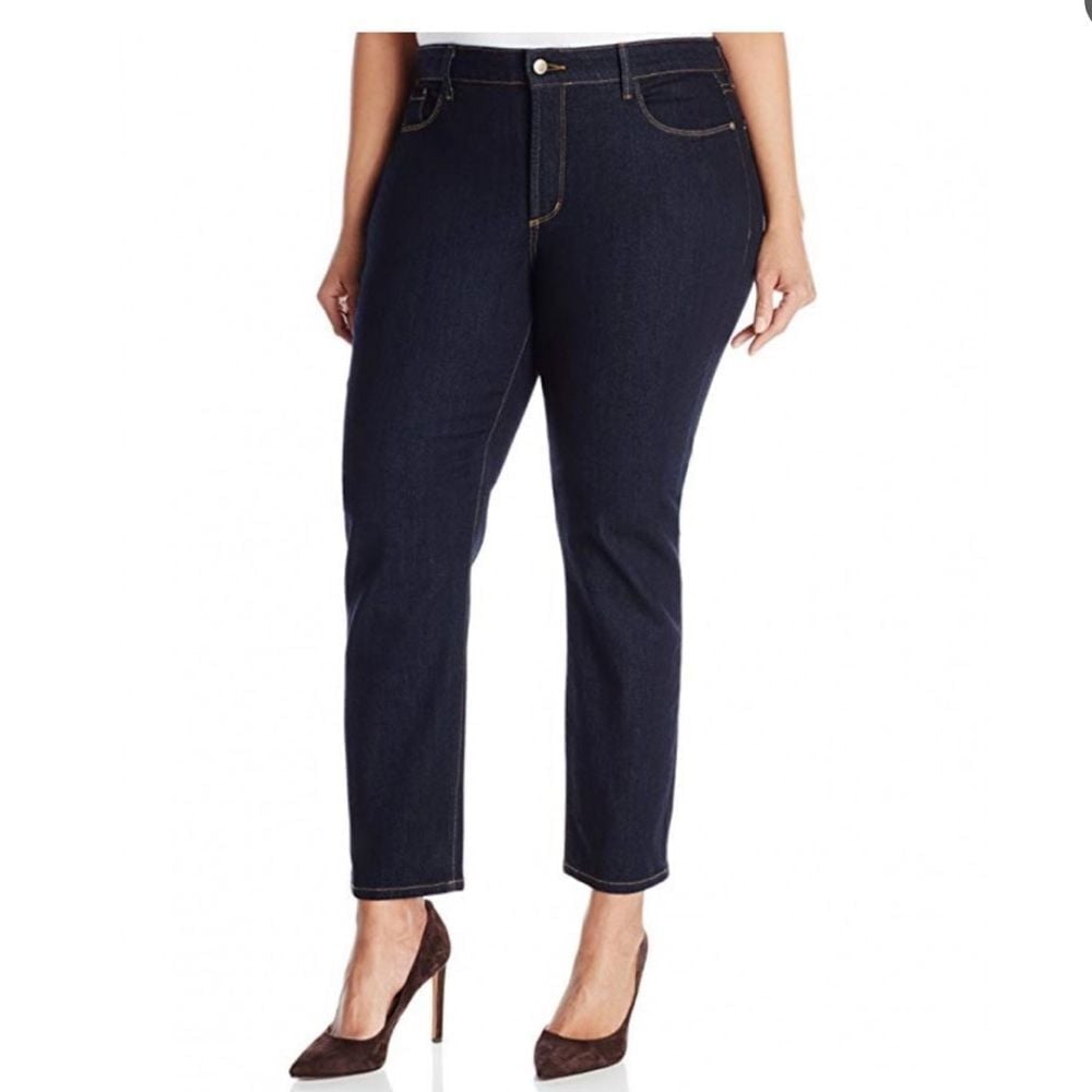 NYDJ Women's Ira Relaxed Ankle Jeans in Indigo Denim-Dark Enzyme Size 24W