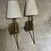 Wall Sconces Set of 2 White Fabric Shade Hardwired Indoor Light Column Stand Bed