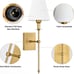 Wall Sconces Set of 2 White Fabric Shade Hardwired Indoor Light Column Stand Bed